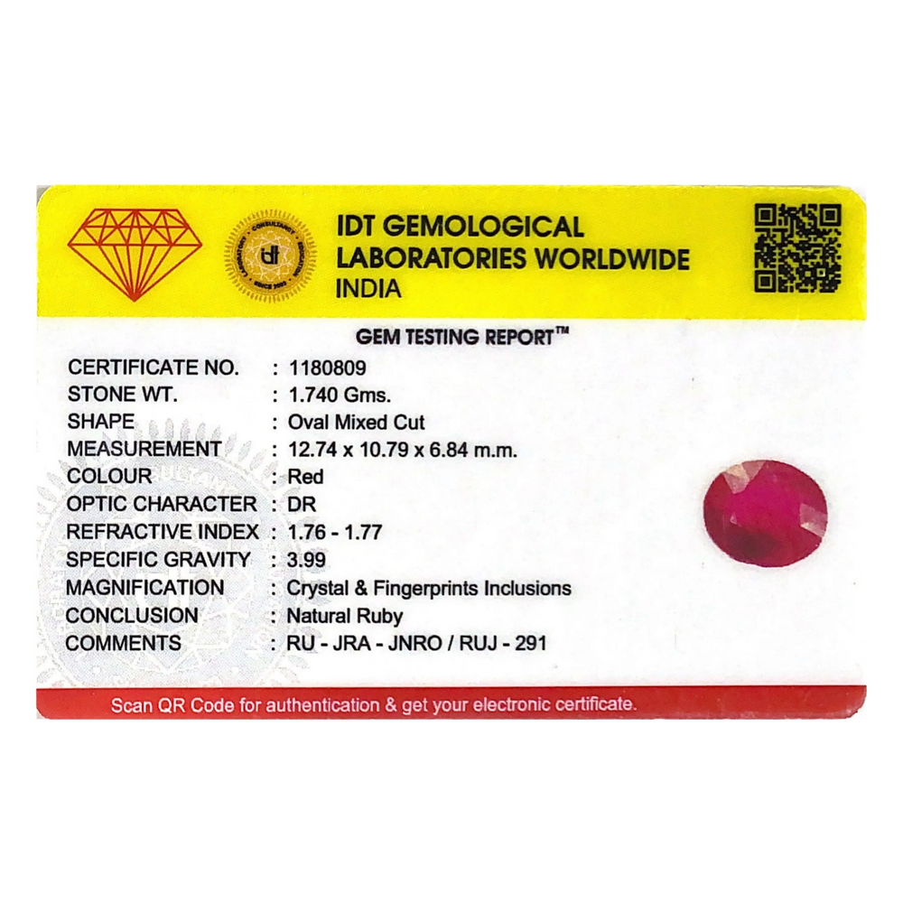 Ruby - 8.7 Carat - Pramogh
