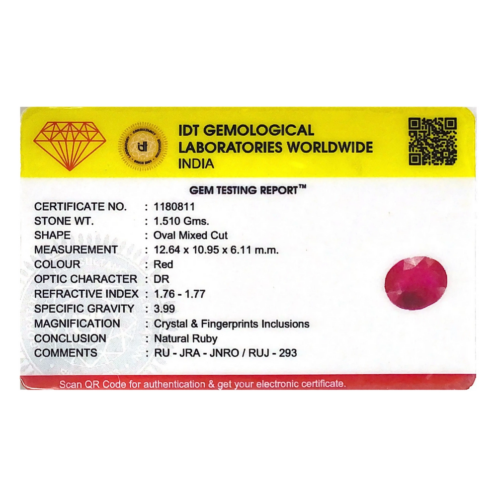 Ruby - 7.55 Carat - Pramogh