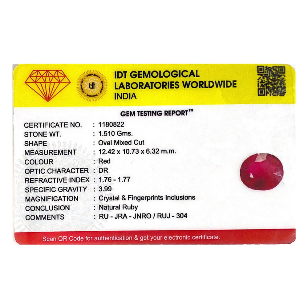Ruby - 7.55 Carat - Pramogh