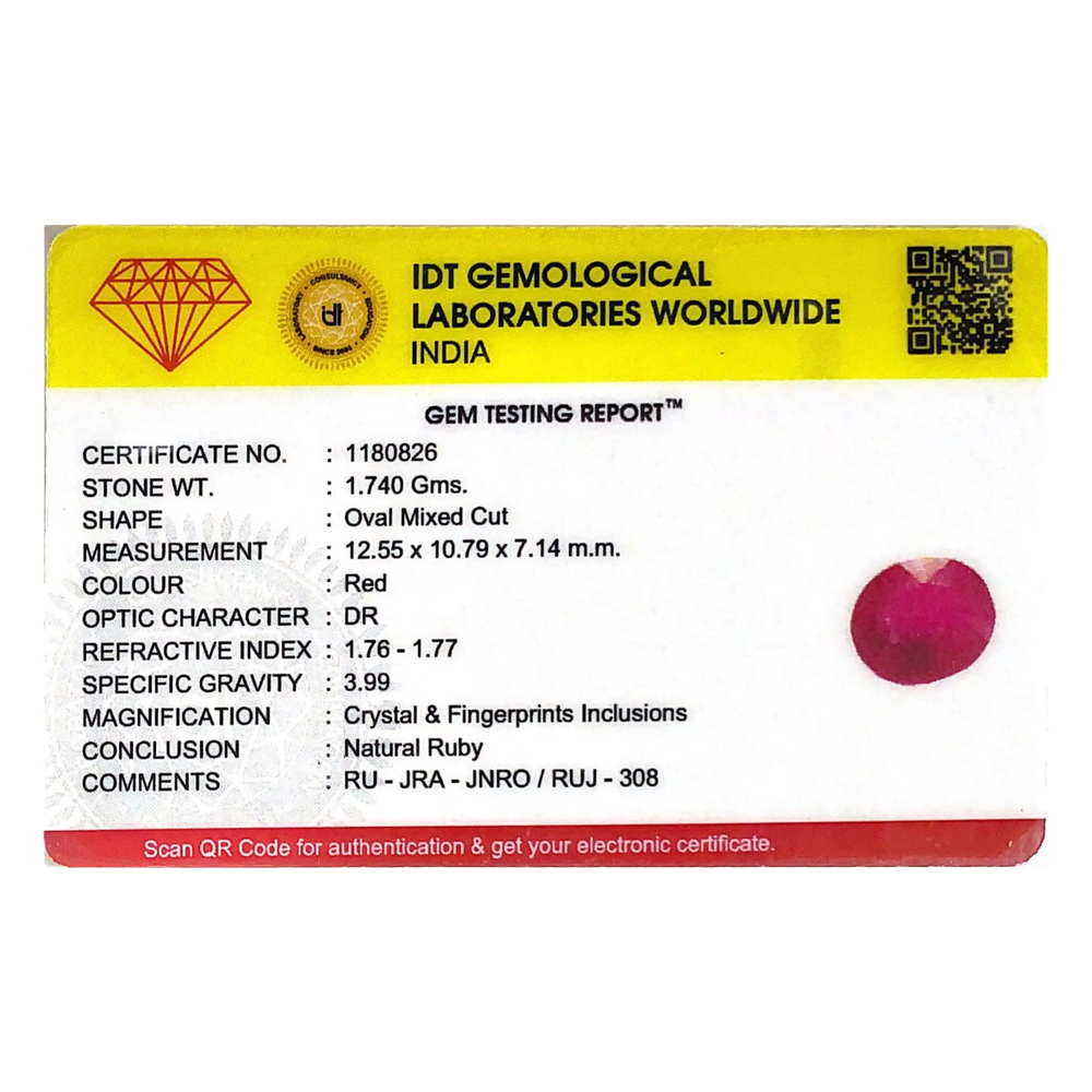 Ruby - 8.7 Carat - Pramogh