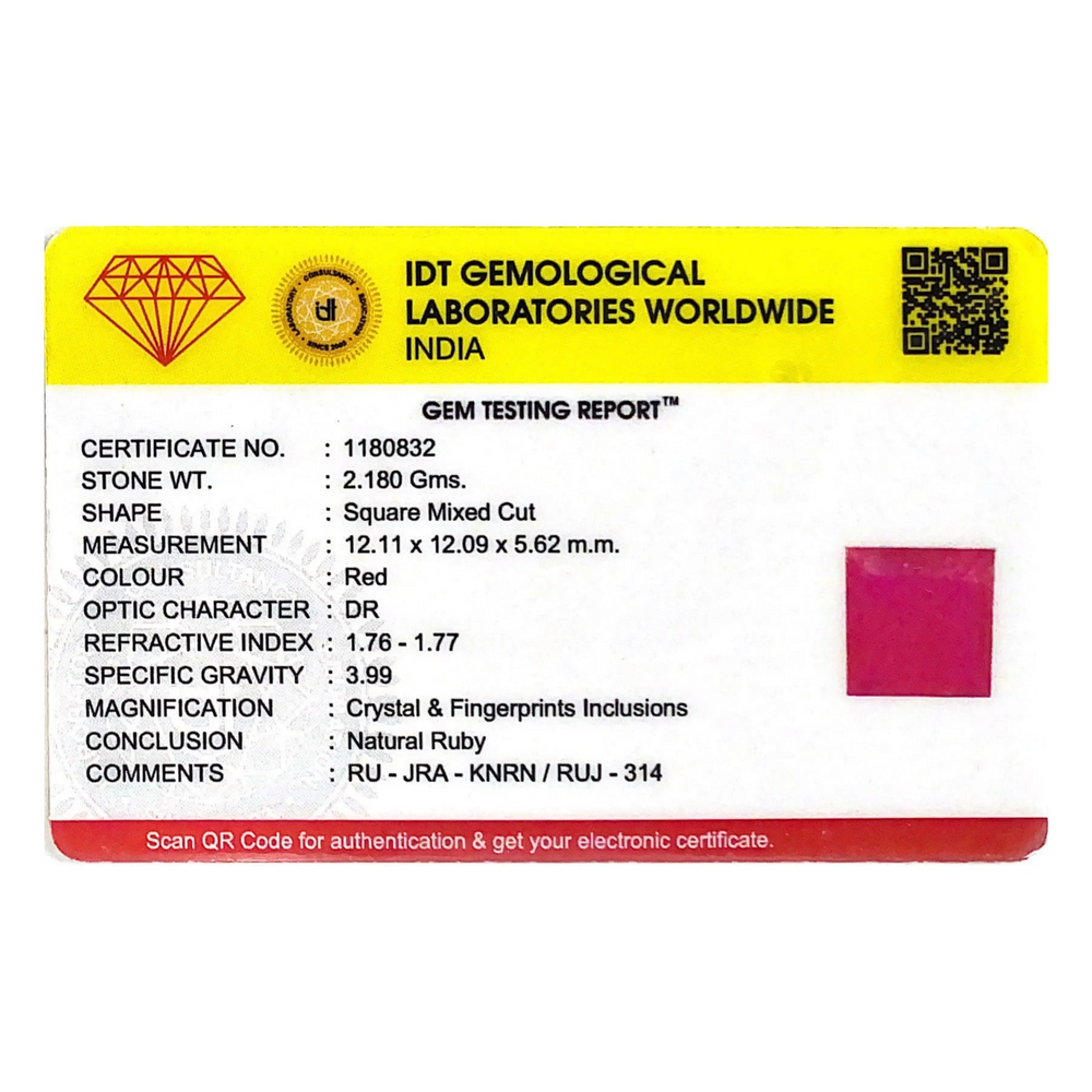 Ruby - 10.9 Carat - Pramogh