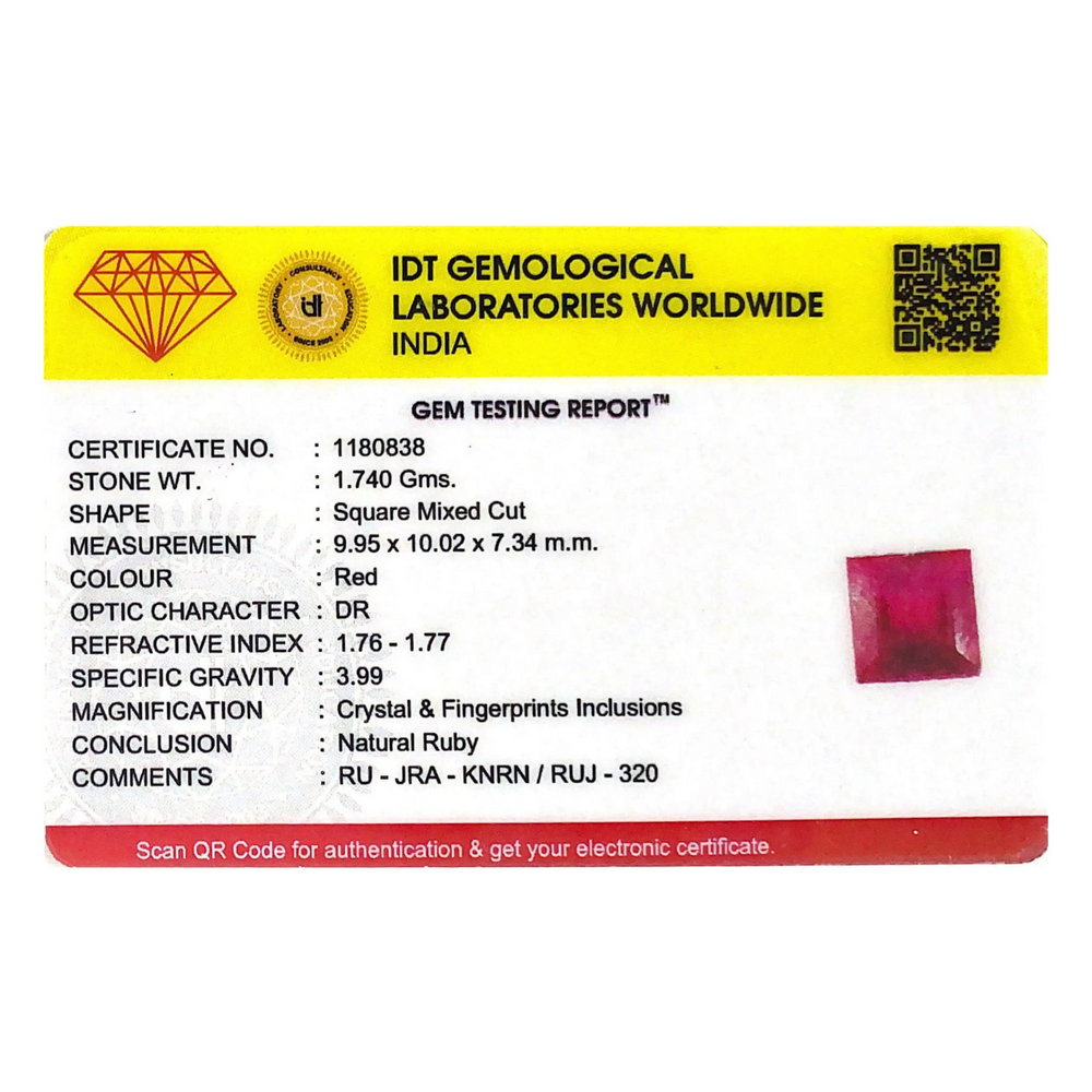 Ruby - 8.7 Carat - Pramogh
