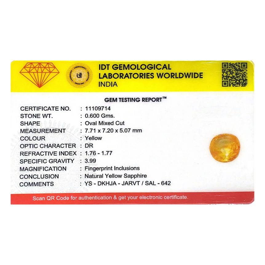 Yellow Sapphire - 3 Carat