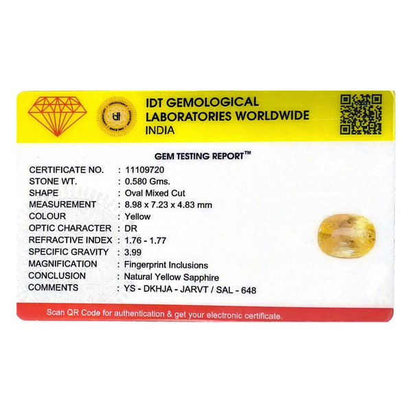 Yellow Sapphire - 2.9 Carat