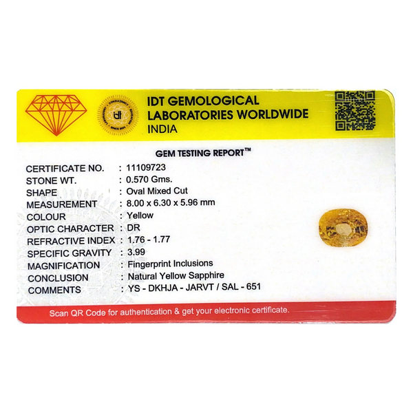 Yellow Sapphire - 2.85 Carat