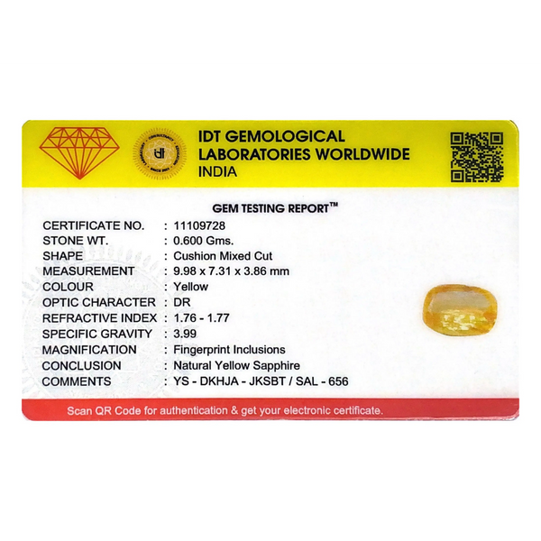 Yellow Sapphire - 3 Carat