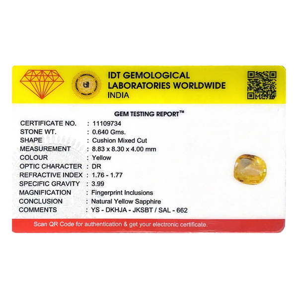 Yellow Sapphire - 3.2 Carat