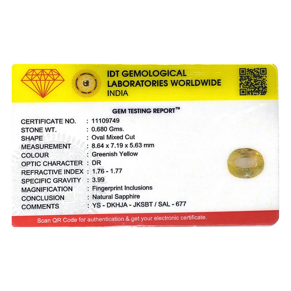 Yellow Sapphire - 3.4 Carat