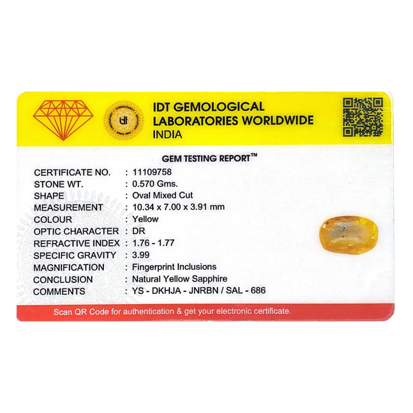Yellow Sapphire - 2.85 Carat