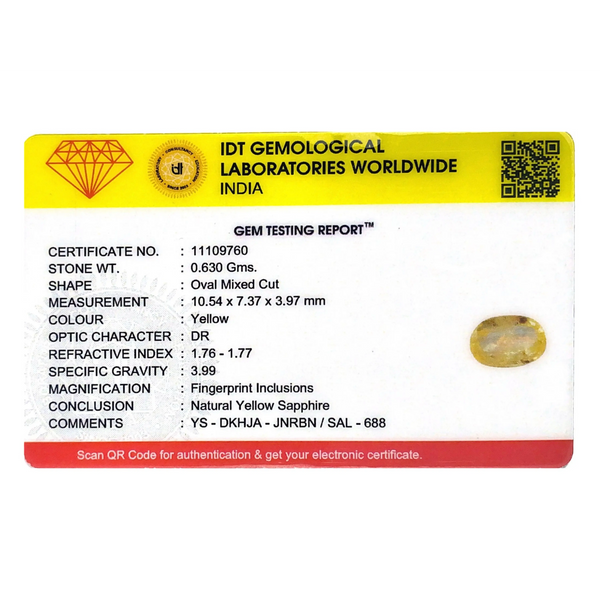 Yellow Sapphire - 3.15 Carat