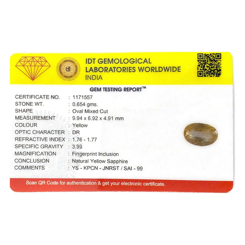 Yellow Sapphire - 3.27 Carat - Pramogh
