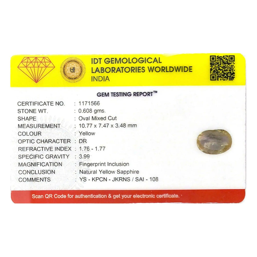 Yellow Sapphire - 3.04 Carat - Pramogh