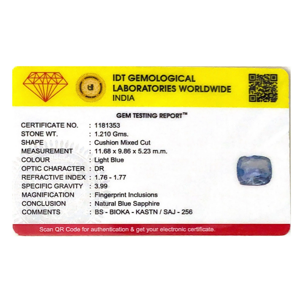 Blue Sapphire - 6.05 Carat - Pramogh