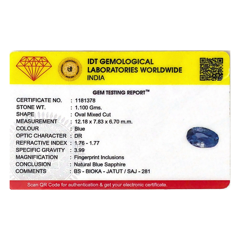 Blue Sapphire - 5.5 Carat - Pramogh