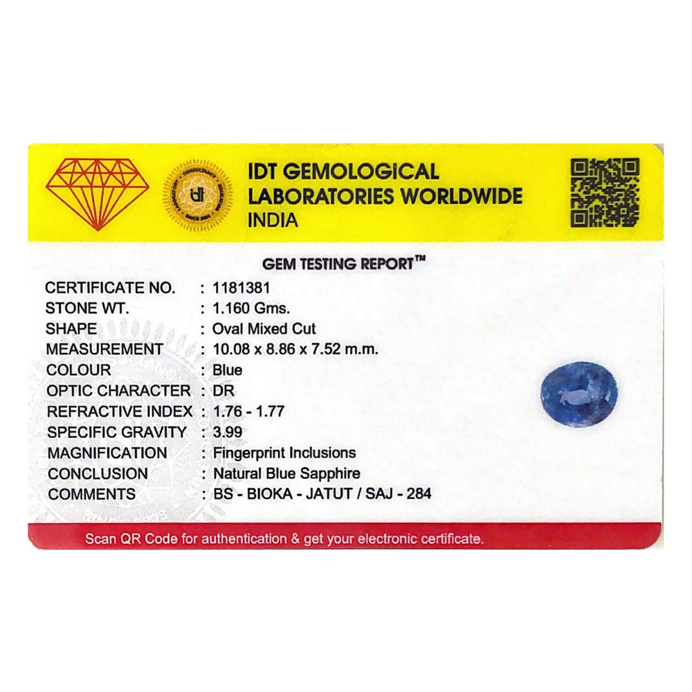 Blue Sapphire - 5.8 Carat - Pramogh