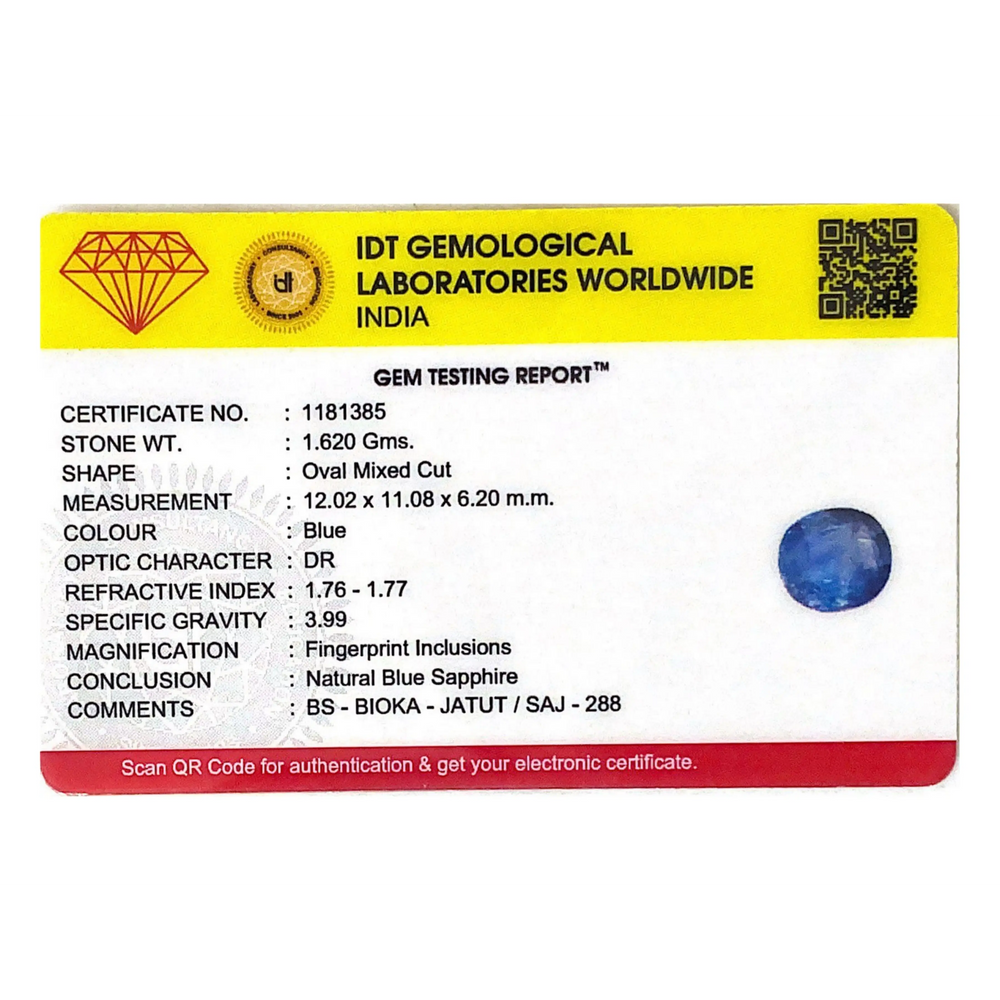 Blue Sapphire - 8.1 Carat - Pramogh