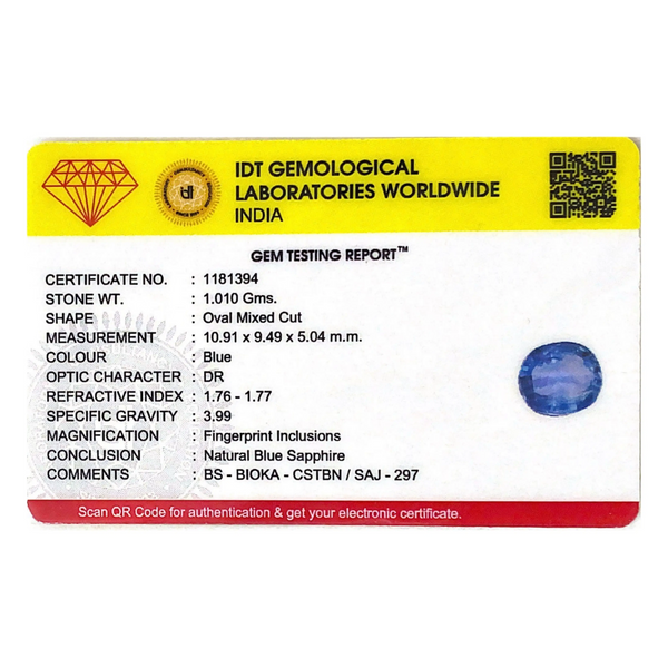 Blue Sapphire - 5.05 Carat - Pramogh