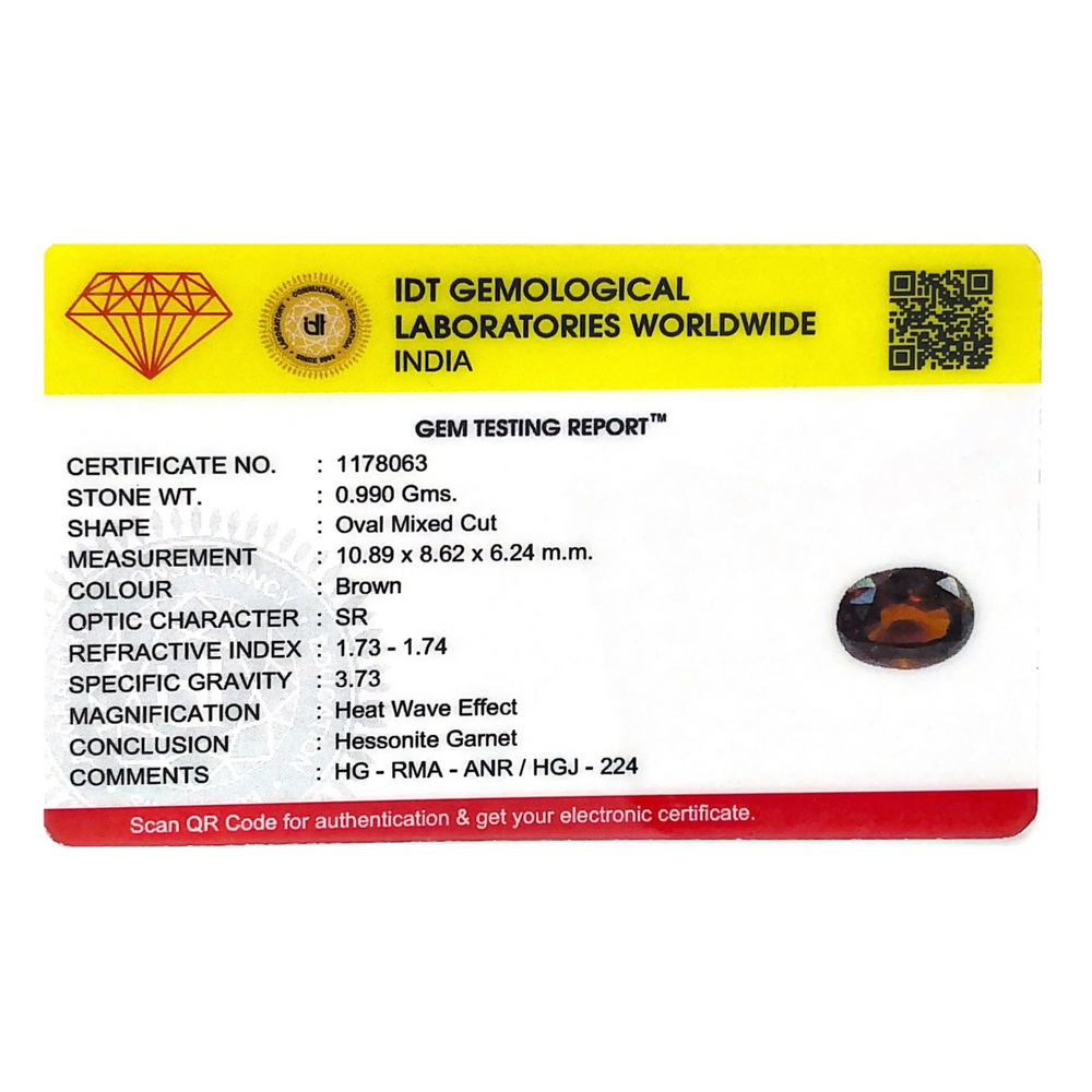 Hessonite (Gomed) - 4.95 Carat - Pramogh