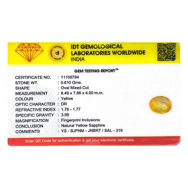 Yellow Sapphire - 3.05 Carat