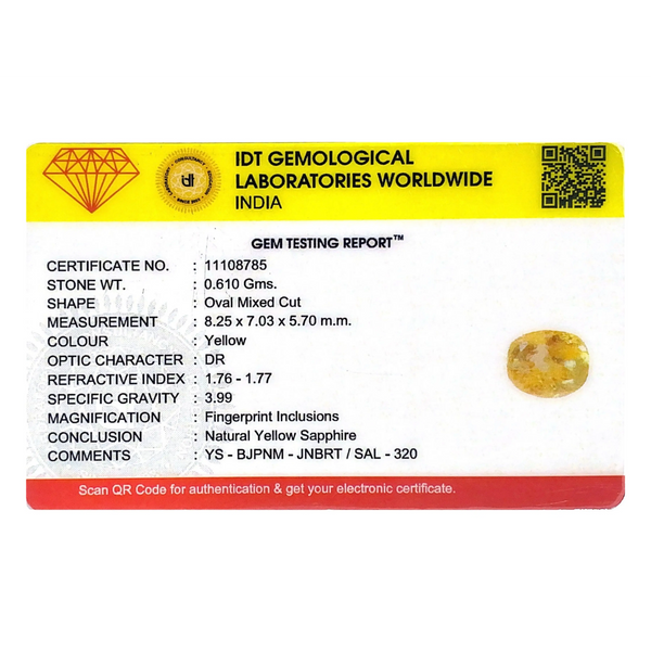 Yellow Sapphire - 3.05 Carat