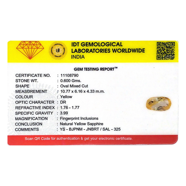 Yellow Sapphire - 3 Carat