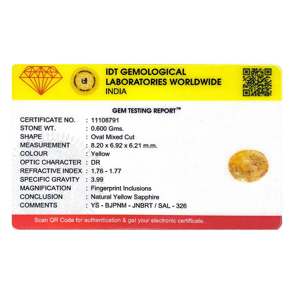 Yellow Sapphire - 3 Carat