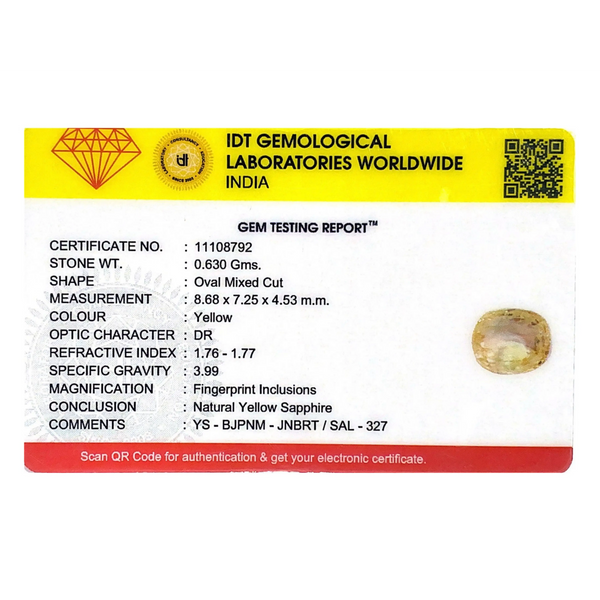 Yellow Sapphire - 3.15 Carat