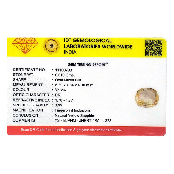 Yellow Sapphire - 3.05 Carat