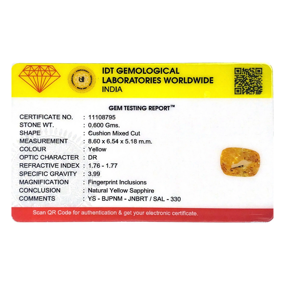 Yellow Sapphire - 3 Carat