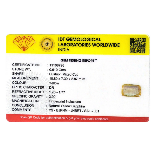 Yellow Sapphire - 3.05 Carat