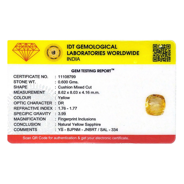 Yellow Sapphire - 3 Carat