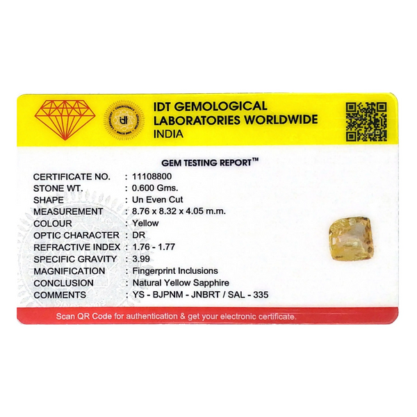 Yellow Sapphire - 3 Carat