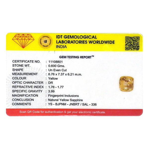 Yellow Sapphire - 3 Carat