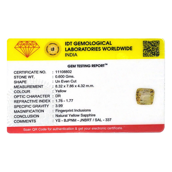 Yellow Sapphire - 3 Carat