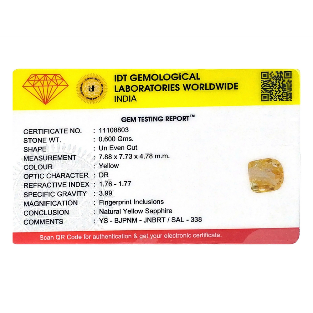 Yellow Sapphire - 3 Carat