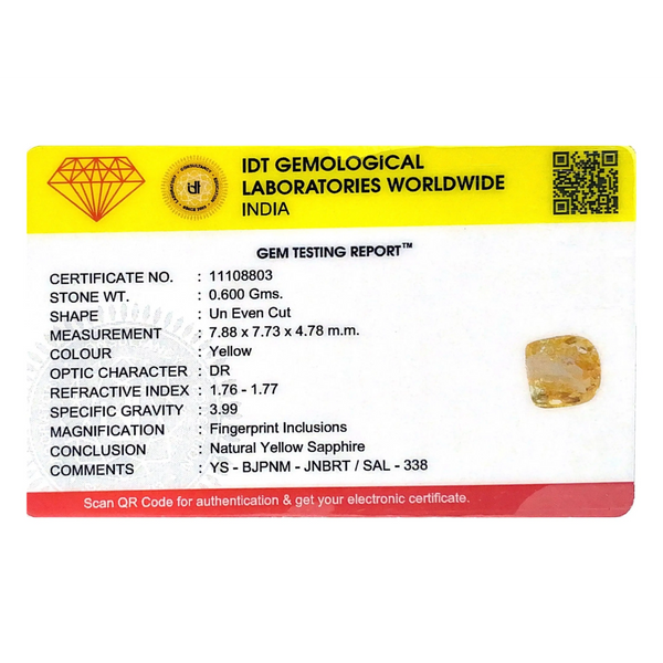 Yellow Sapphire - 3 Carat