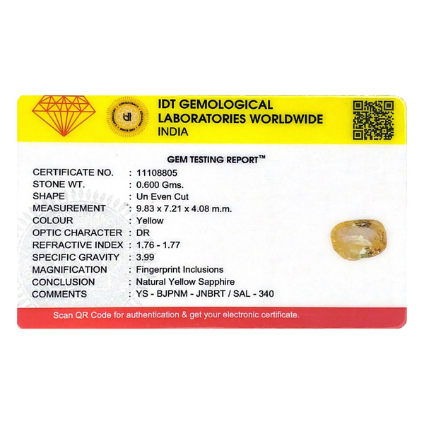 Yellow Sapphire - 3 Carat