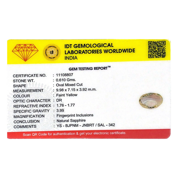 Yellow Sapphire - 3.05 Carat