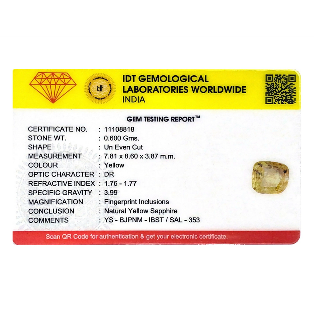 Yellow Sapphire - 3 Carat