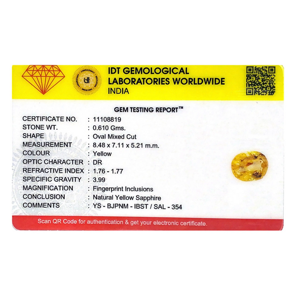 Yellow Sapphire - 3.05 Carat