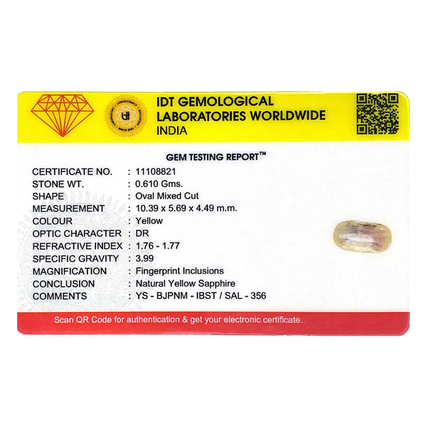Yellow Sapphire - 3.05 Carat