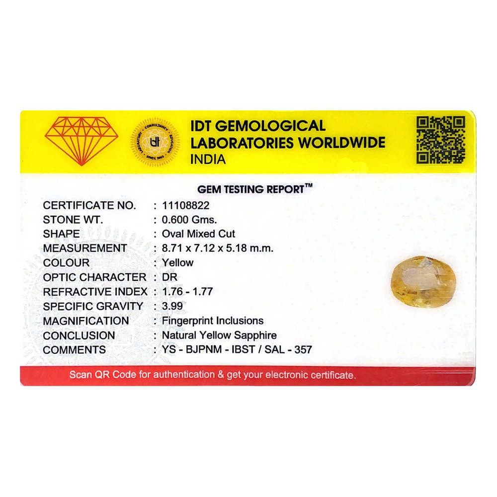 Yellow Sapphire - 3 Carat