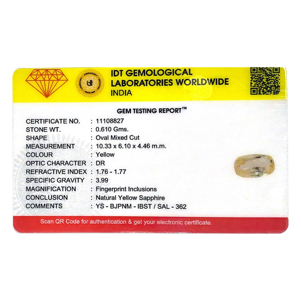 Yellow Sapphire - 3.05 Carat