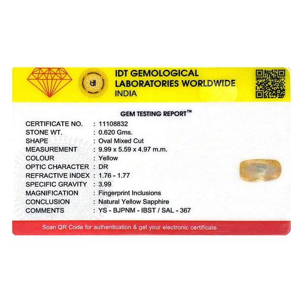 Yellow Sapphire - 3.1 Carat