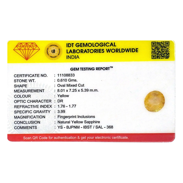 Yellow Sapphire - 3.05 Carat