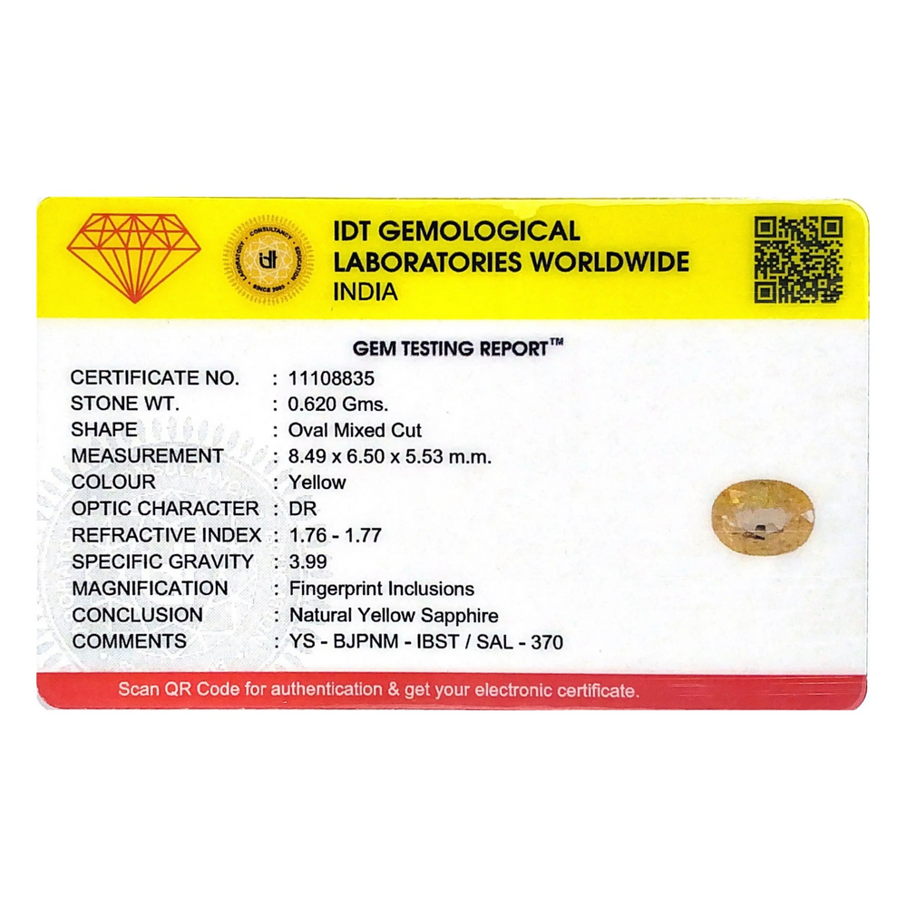 Yellow Sapphire - 3.1 Carat