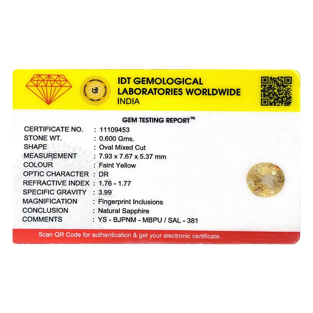 Yellow Sapphire - 3 Carat