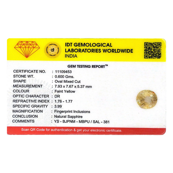 Yellow Sapphire - 3 Carat