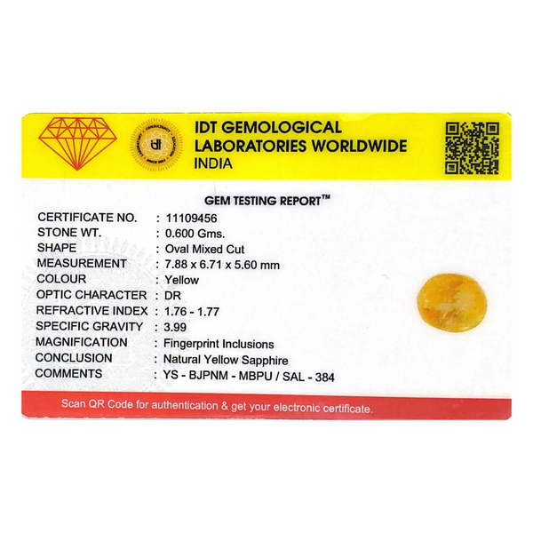 Yellow Sapphire - 3 Carat