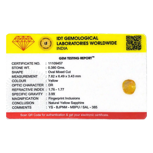 Yellow Sapphire - 1.9 Carat